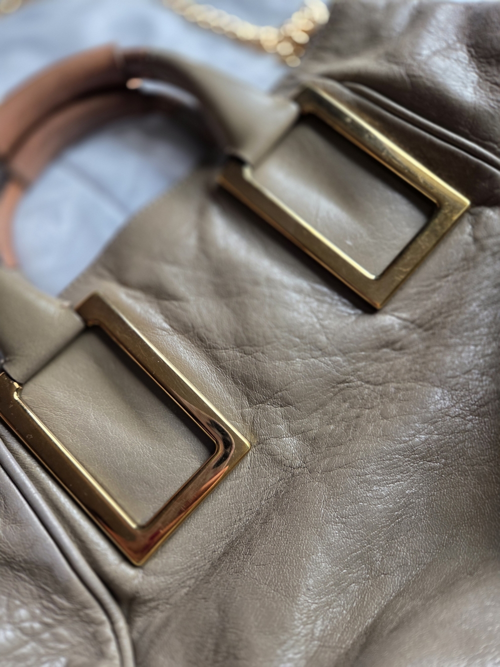 Chloe Leather Top-Handle Satchel with Gold Hardware - Picture 3 of 15